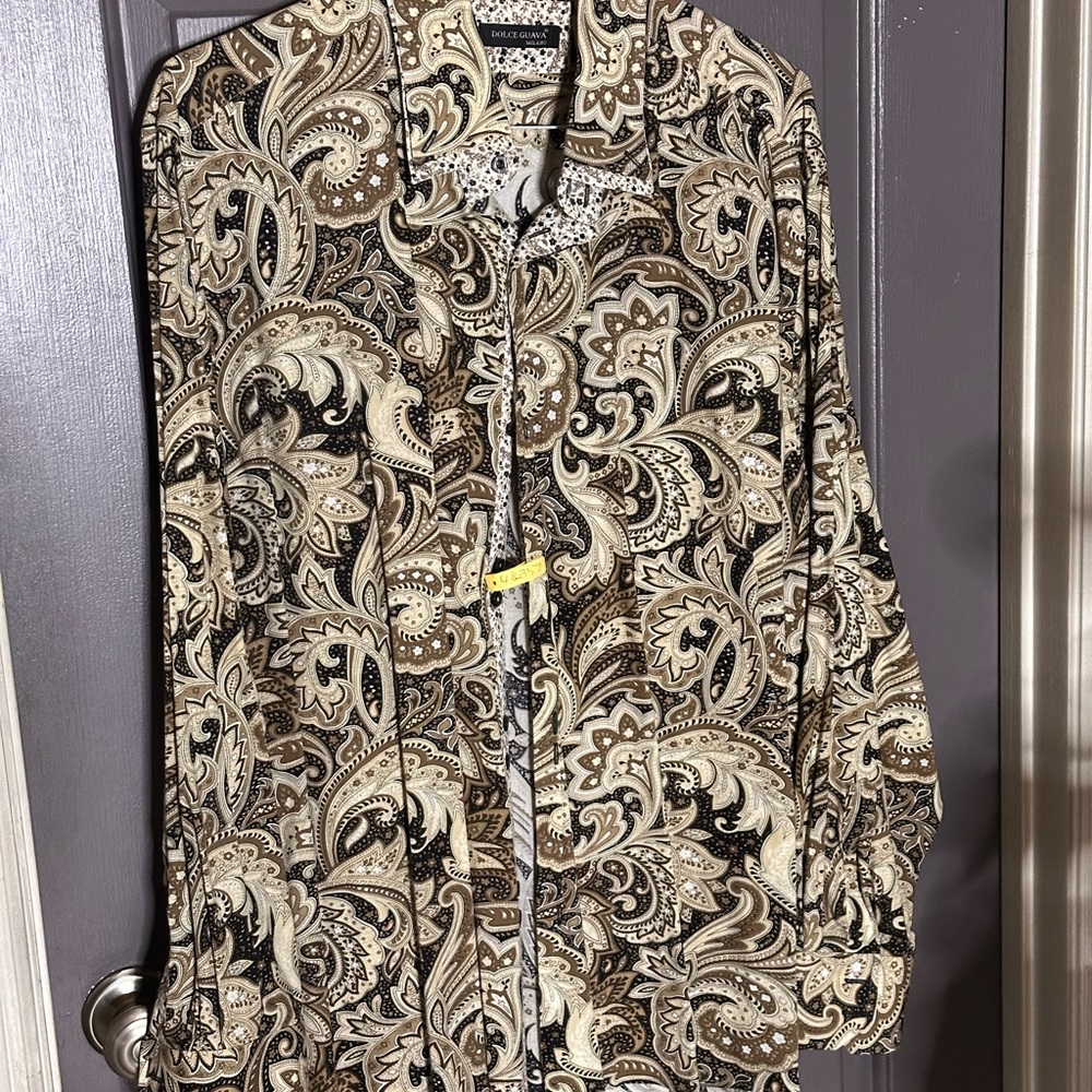 Men's Paisley Print Shirt Jacket